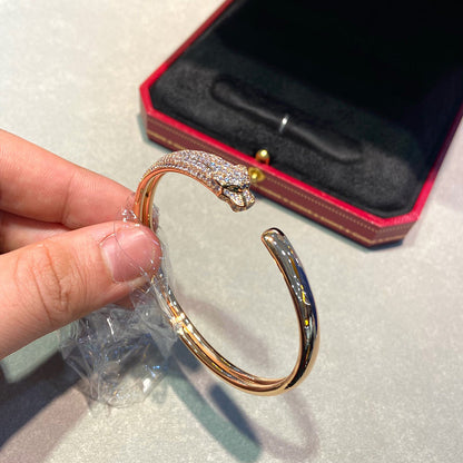 [Luna Brilliance]PANTHERE HALF DIAMOND OPEN BRACELET