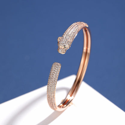 [Luna Brilliance]PANTHERE FULL DIAMOND OPEN BRACELET