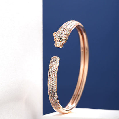 [Luna Brilliance]PANTHERE FULL DIAMOND OPEN BRACELET