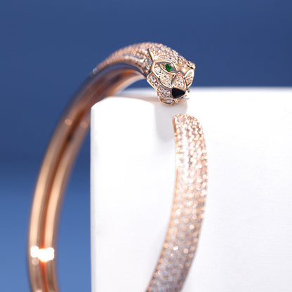 [Luna Brilliance]PANTHERE FULL DIAMOND OPEN BRACELET
