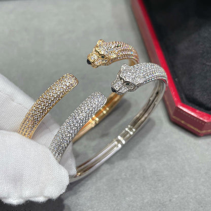 [Luna Brilliance]PANTHERE FULL DIAMOND OPEN BRACELET