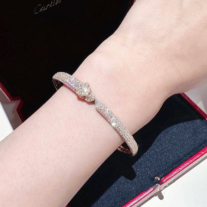 [Luna Brilliance]PANTHERE FULL DIAMOND OPEN BRACELET