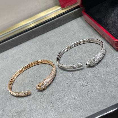 [Luna Brilliance]PANTHERE FULL DIAMOND OPEN BRACELET