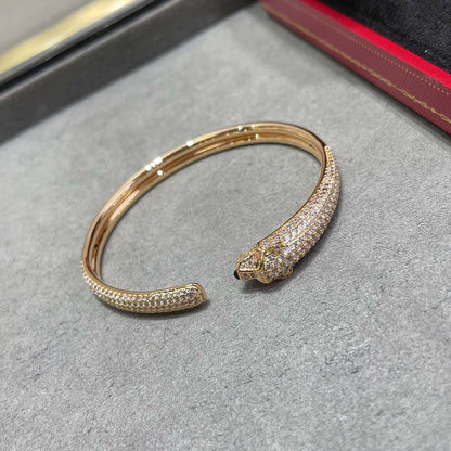 [Luna Brilliance]PANTHERE FULL DIAMOND OPEN BRACELET