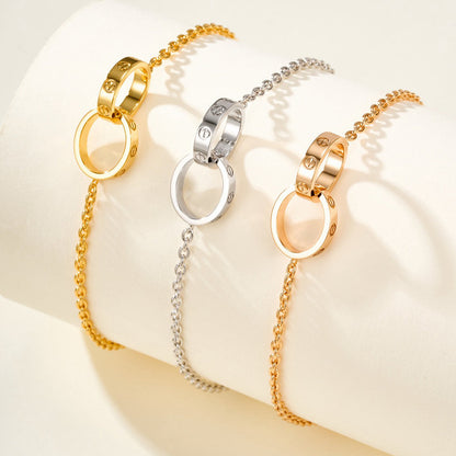[Luna Brilliance]LOVE BRACELET DOUBLE RING