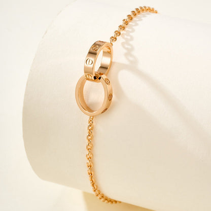 [Luna Brilliance]LOVE BRACELET DOUBLE RING