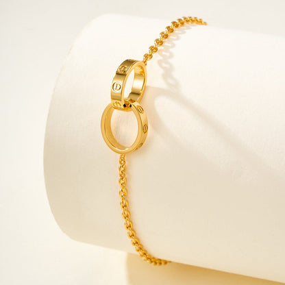 [Luna Brilliance]LOVE BRACELET DOUBLE RING