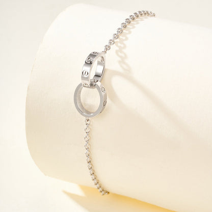 [Luna Brilliance]LOVE BRACELET DOUBLE RING