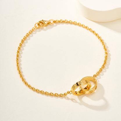 [Luna Brilliance]LOVE BRACELET DOUBLE RING