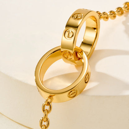 [Luna Brilliance]LOVE BRACELET DOUBLE RING