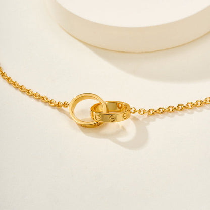 [Luna Brilliance]LOVE BRACELET DOUBLE RING