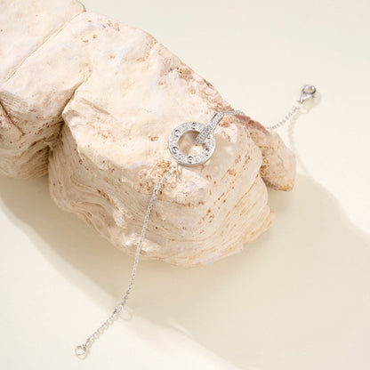 [Luna Brilliance]LOVE DOUBLE RING FULL DIAMOND BRACELET