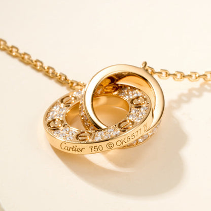 [Luna Brilliance]LOVE DOUBLE RING FULL DIAMOND BRACELET