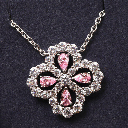 [Luna Brilliance]LOOP NECKLACE FULL MOTIF DIAMOND 16MM MULTIPLE COLORS