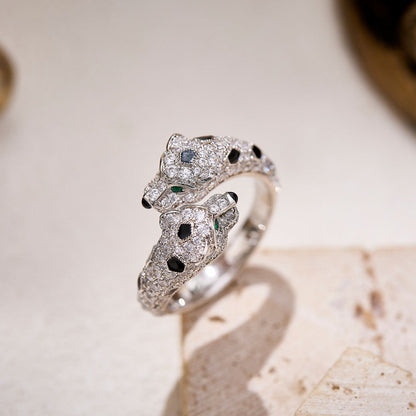 [Luna Brilliance]PANTHERE DOUBLE HEADED FULL DIAMOND  RING