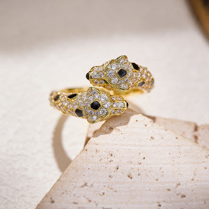 [Luna Brilliance]PANTHERE DOUBLE HEADED FULL DIAMOND  RING
