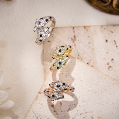 [Luna Brilliance]PANTHERE DOUBLE HEADED FULL DIAMOND  RING
