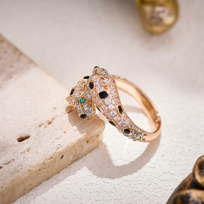 [Luna Brilliance]PANTHERE DOUBLE HEADED FULL DIAMOND  RING