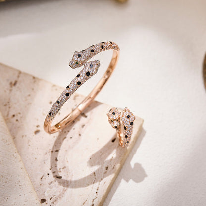 [Luna Brilliance]PANTHERE DOUBLE HEADED FULL DIAMOND  RING