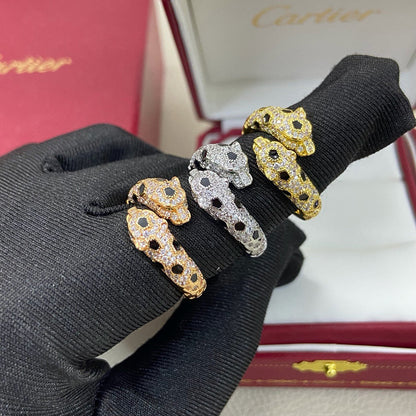 [Luna Brilliance]PANTHERE DOUBLE HEADED FULL DIAMOND  RING