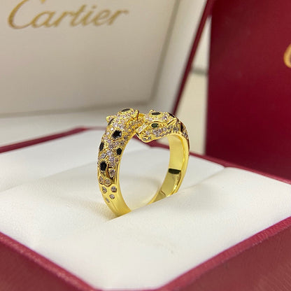 [Luna Brilliance]PANTHERE DOUBLE HEADED FULL DIAMOND  RING