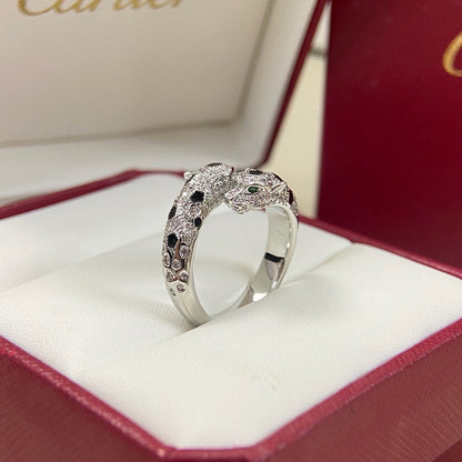 [Luna Brilliance]PANTHERE DOUBLE HEADED FULL DIAMOND  RING