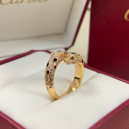 [Luna Brilliance]PANTHERE DOUBLE HEADED FULL DIAMOND  RING
