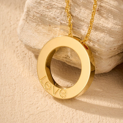 [Luna Brilliance]LOVE NECKLACE 16MM  FULL DIAMOND