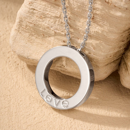[Luna Brilliance]LOVE NECKLACE 16MM  FULL DIAMOND