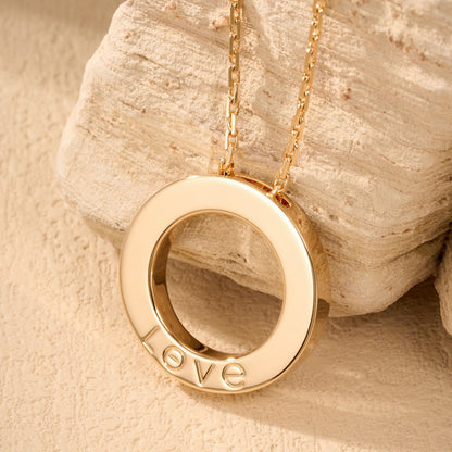 [Luna Brilliance]LOVE NECKLACE 16MM  FULL DIAMOND