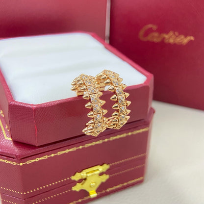 [Luna Brilliance]CLASH 6.4MM FULL DIAMOND SMALL EARRINGS