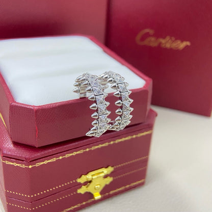 [Luna Brilliance]CLASH 6.4MM FULL DIAMOND SMALL EARRINGS