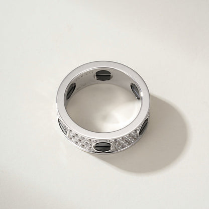 [Luna Brilliance]LOVE RING 5.5MM DIAMONDS PAVED CERAMIC