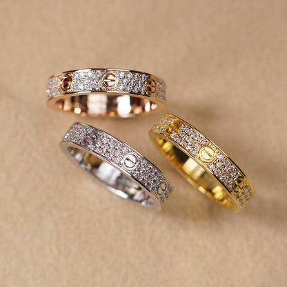 [Luna Brilliance]LOVE RING 4.0MM DIAMOND PAVED