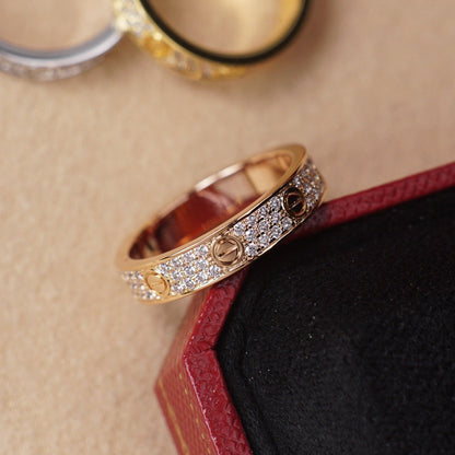 [Luna Brilliance]LOVE RING 4.0MM DIAMOND PAVED