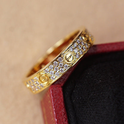 [Luna Brilliance]LOVE RING 4.0MM DIAMOND PAVED