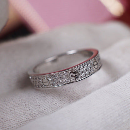 [Luna Brilliance]LOVE RING 4.0MM DIAMOND PAVED