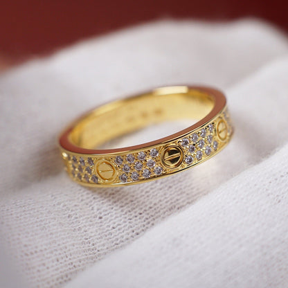 [Luna Brilliance]LOVE RING 4.0MM DIAMOND PAVED