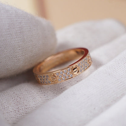[Luna Brilliance]LOVE RING 4.0MM DIAMOND PAVED