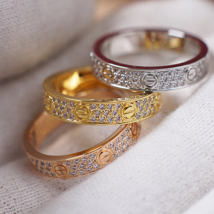 [Luna Brilliance]LOVE RING 4.0MM DIAMOND PAVED