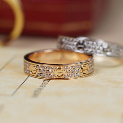 [Luna Brilliance]LOVE RING 4.0MM DIAMOND PAVED