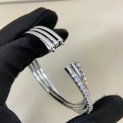 [Luna Brilliance]ETINCELLE HALF-PAVED DIAMOND BRACELET