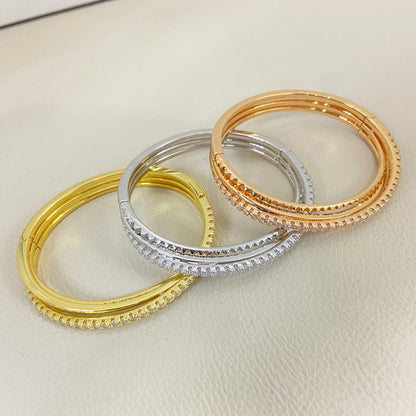 [Luna Brilliance]ETINCELLE HALF-PAVED DIAMOND BRACELET