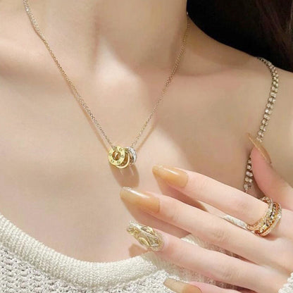 [Luna Brilliance]LOVE 6 DIAMOND PENDANT NECKLACE