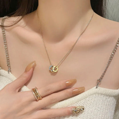 [Luna Brilliance]LOVE 6 DIAMOND PENDANT NECKLACE