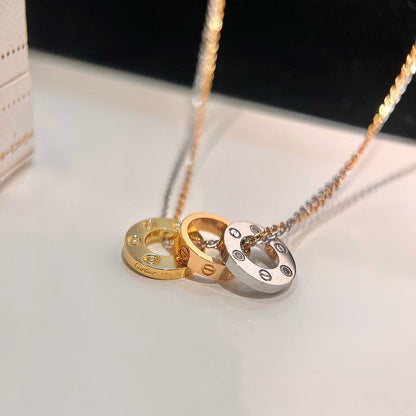 [Luna Brilliance]LOVE 6 DIAMOND PENDANT NECKLACE