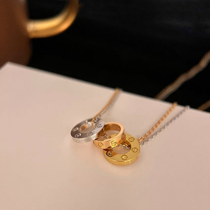 [Luna Brilliance]LOVE 6 DIAMOND PENDANT NECKLACE