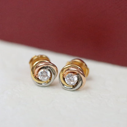 [Luna Brilliance]TRINITY STUD DIAMOND EARRINGS