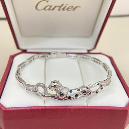[Luna Brilliance]PANTHERE HALF DIAMOND ON CHAIN BRACELET
