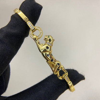[Luna Brilliance]PANTHERE HALF DIAMOND ON CHAIN BRACELET